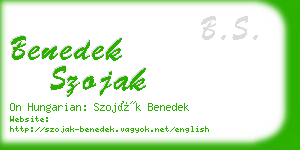 benedek szojak business card